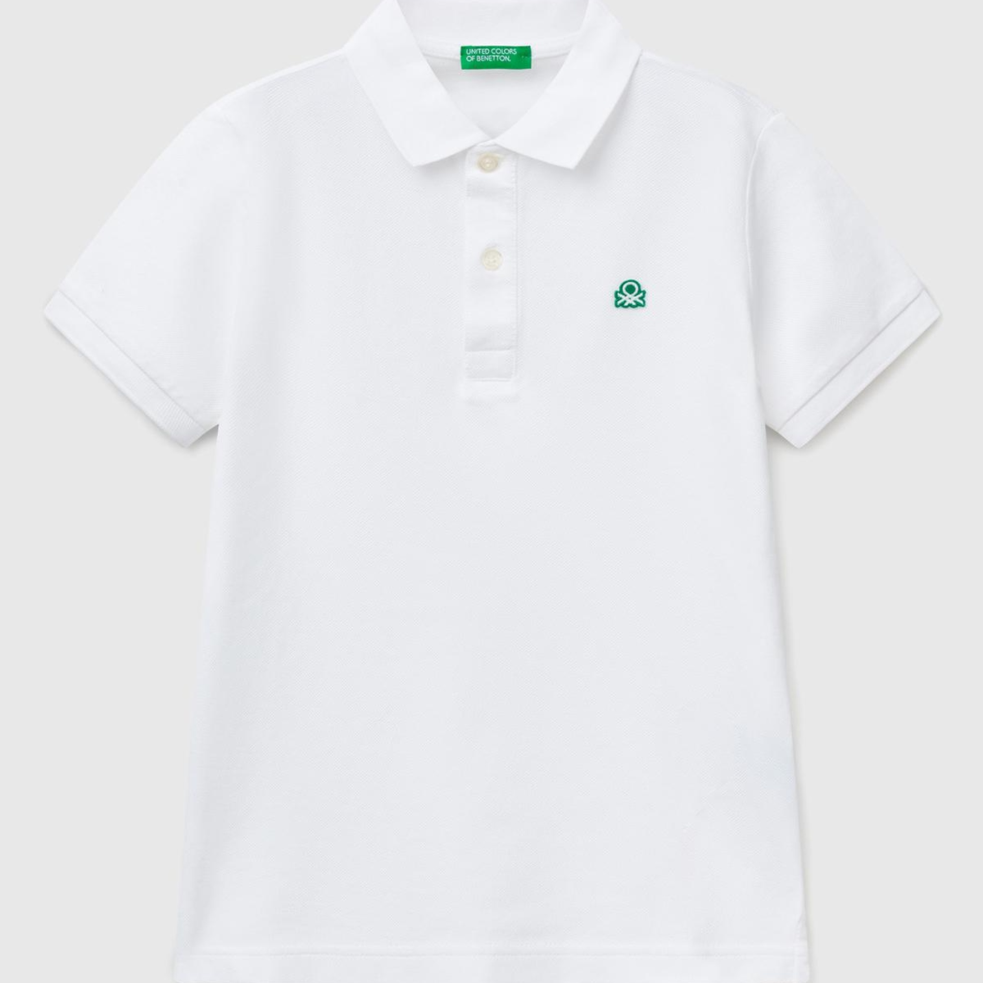 Erkek Çocuk Beyaz Logolu Pike Polo T-Shirt