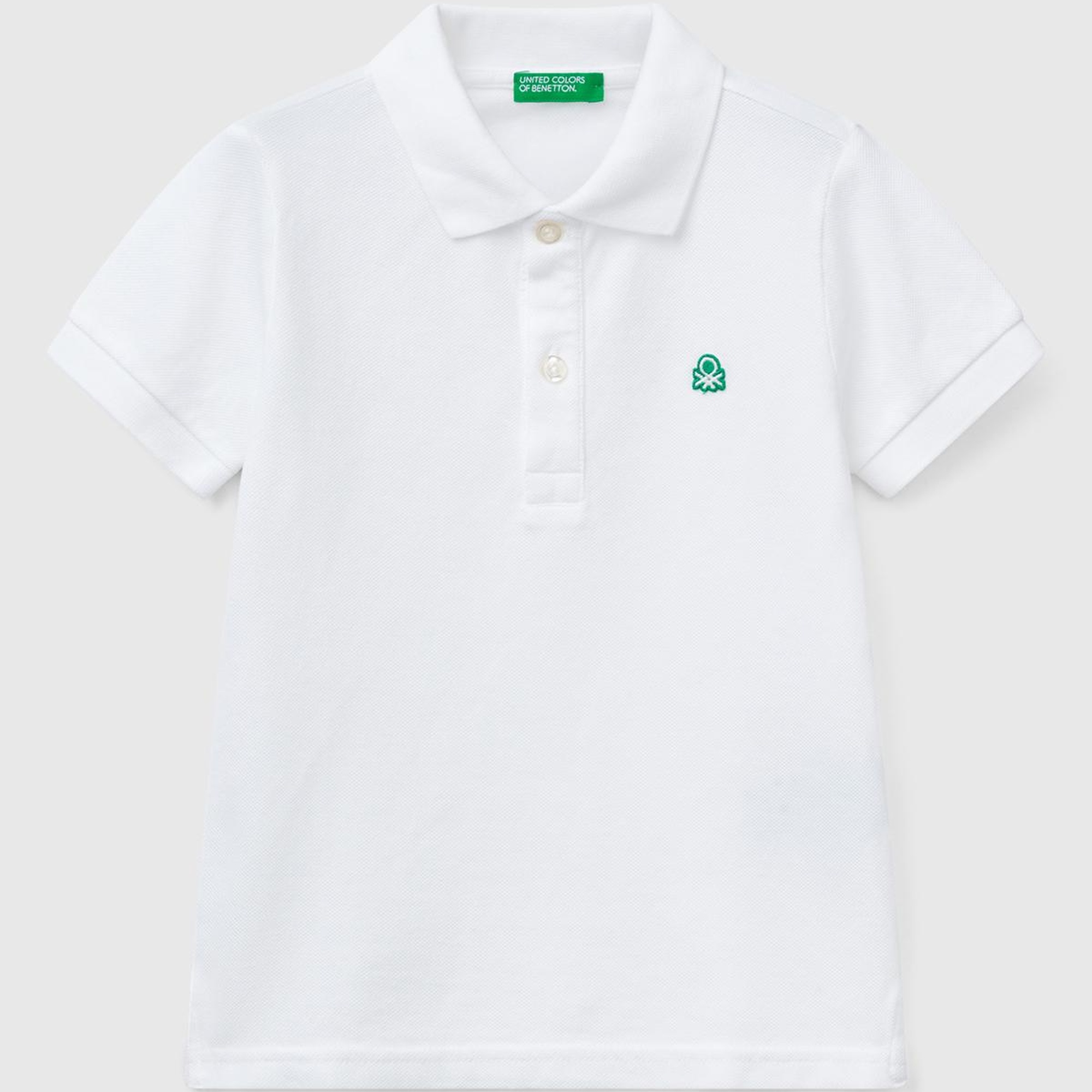 Erkek Çocuk Beyaz Logolu Pike Polo T-Shirt