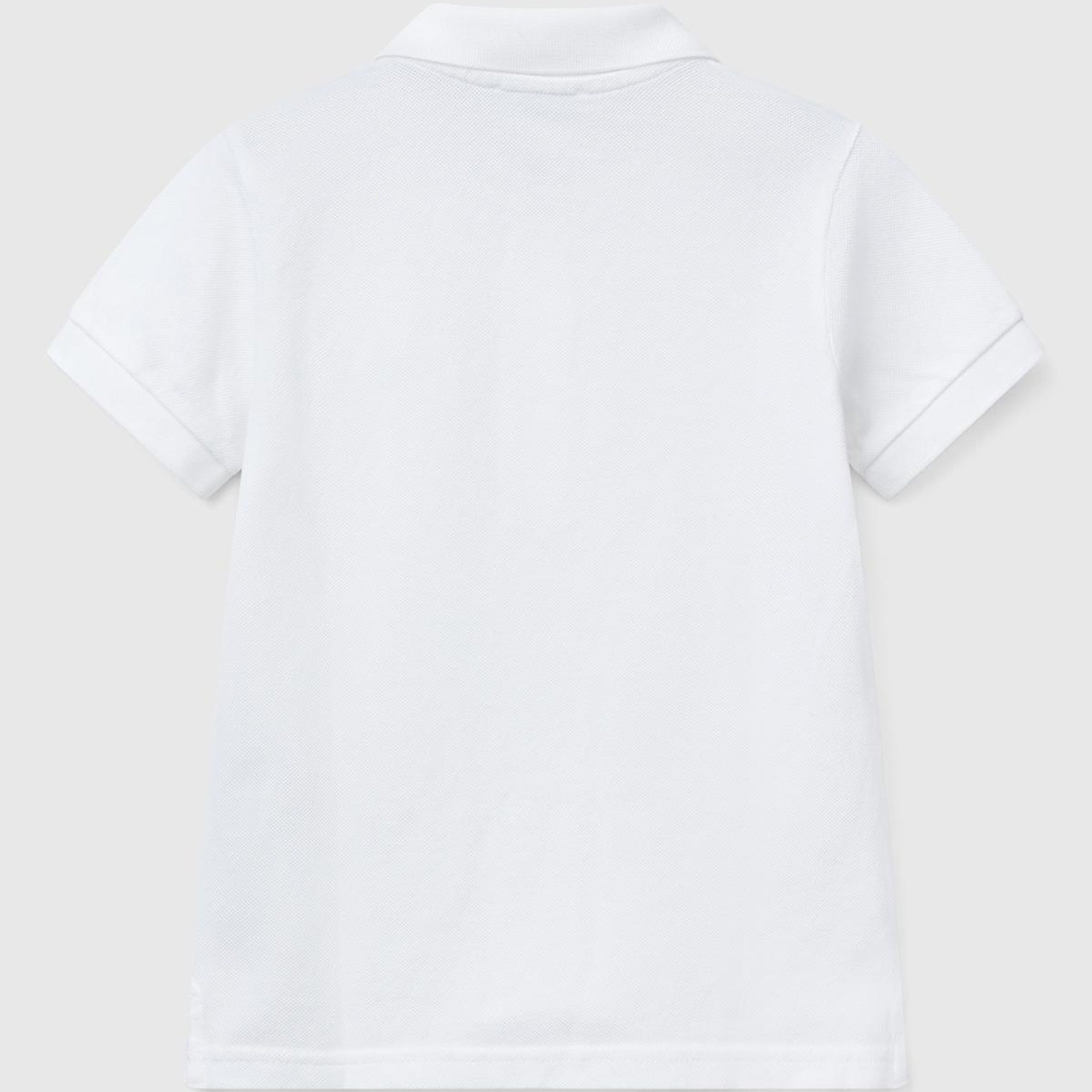 Erkek Çocuk Beyaz Logolu Pike Polo T-Shirt