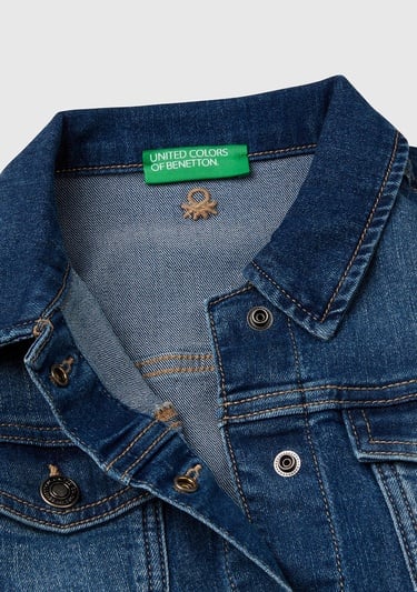  Kız Çocuk Koyu Denim Denim Ceket