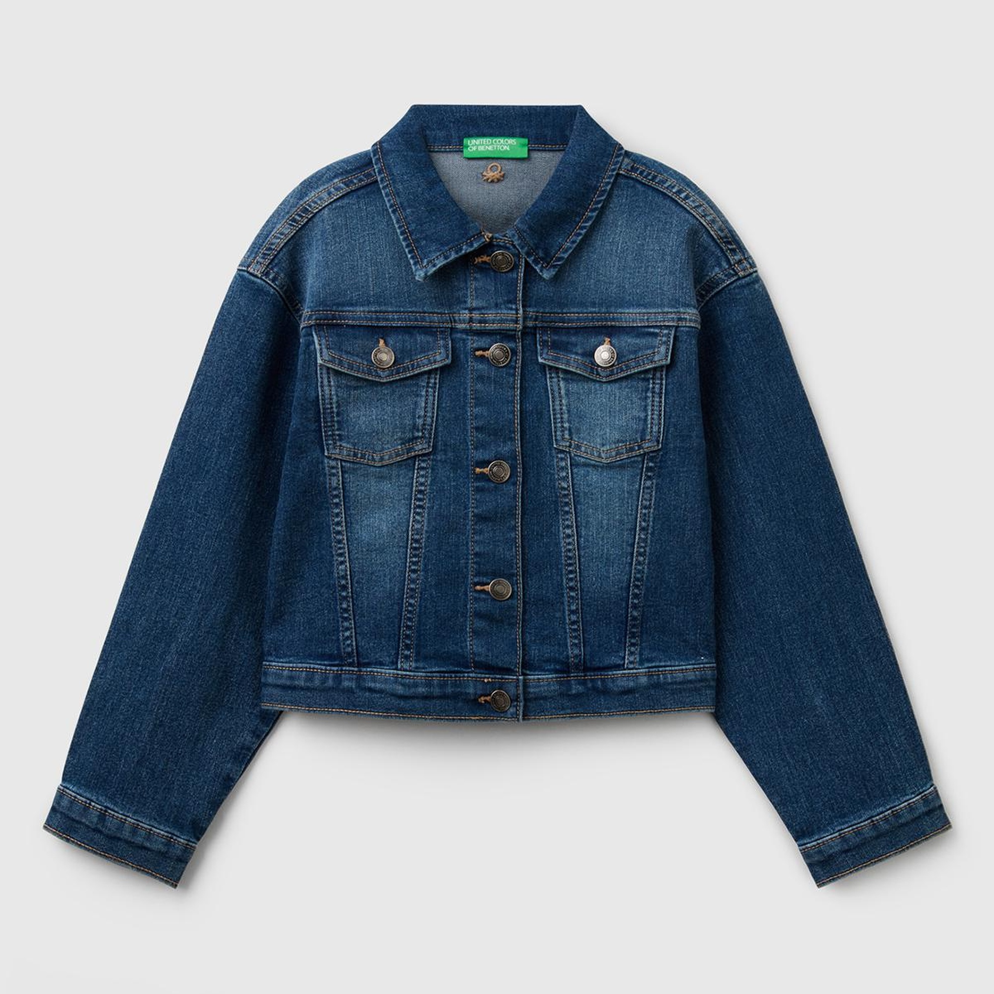 Kız Çocuk Koyu Denim Denim Ceket