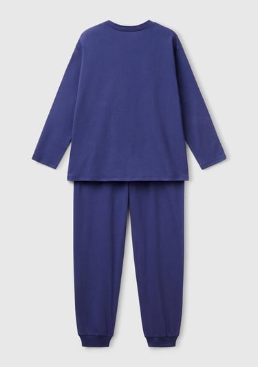  Erkek Çocuk İndigo Logo Şeritli T-Shirt - Jogger Takım
