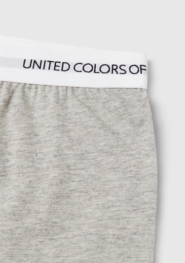  Erkek Çocuk Gri Melanj Logo Şeritli T-Shirt - Jogger Takım