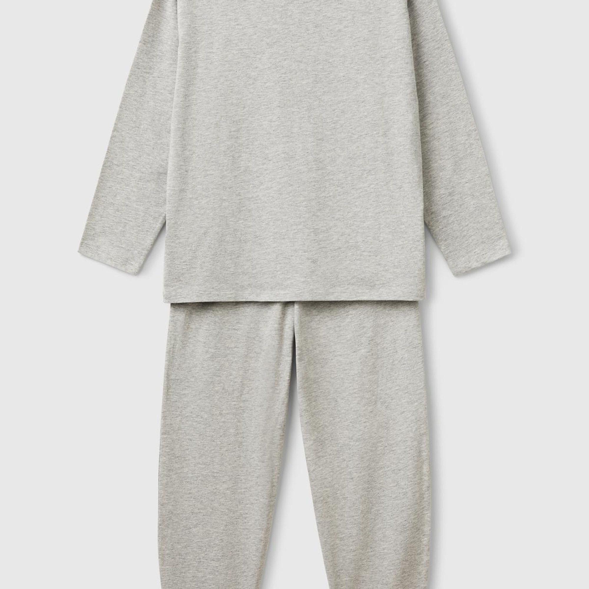 Erkek Çocuk Gri Melanj Logo Şeritli T-Shirt - Jogger Takım