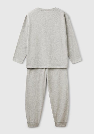 Erkek Çocuk Gri Melanj Logo Şeritli T-Shirt - Jogger Takım