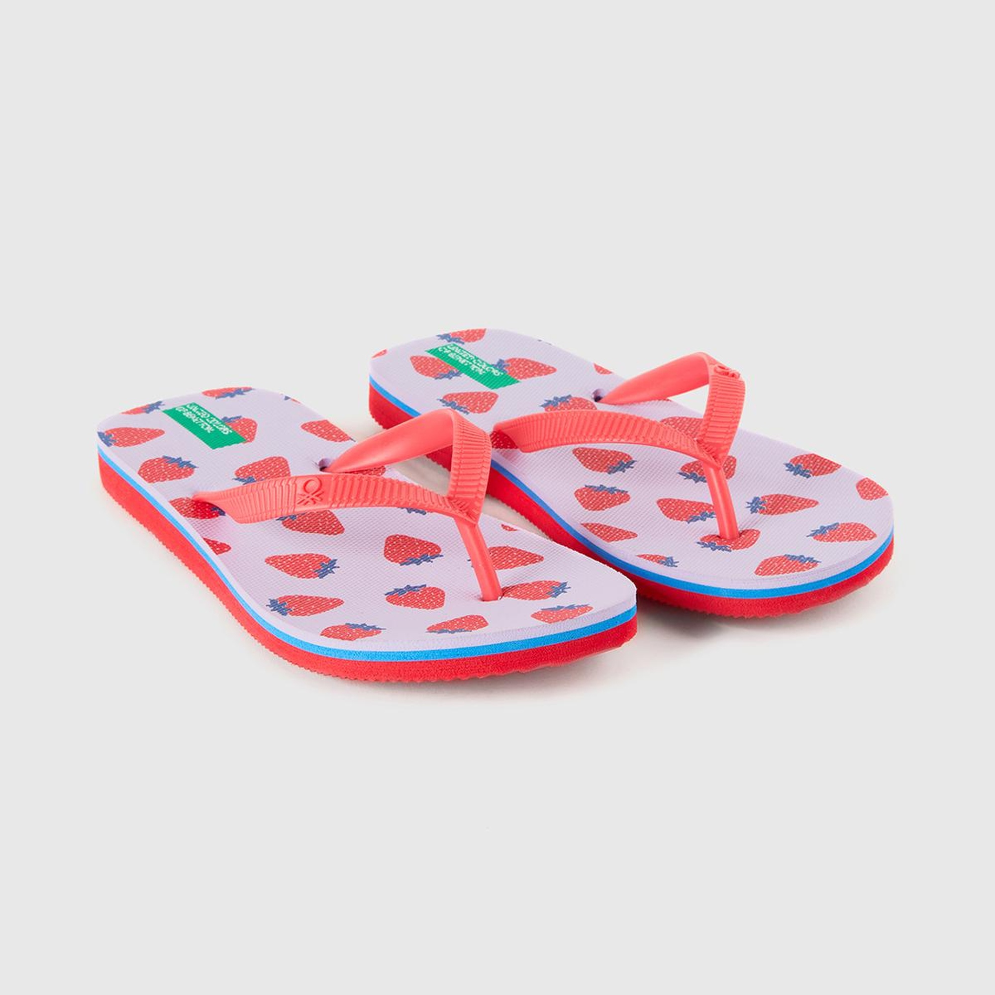 Erkek Çocuk Lila Üstü Logo Baskılı Tamamı Desenli Parmak Arası Terlik