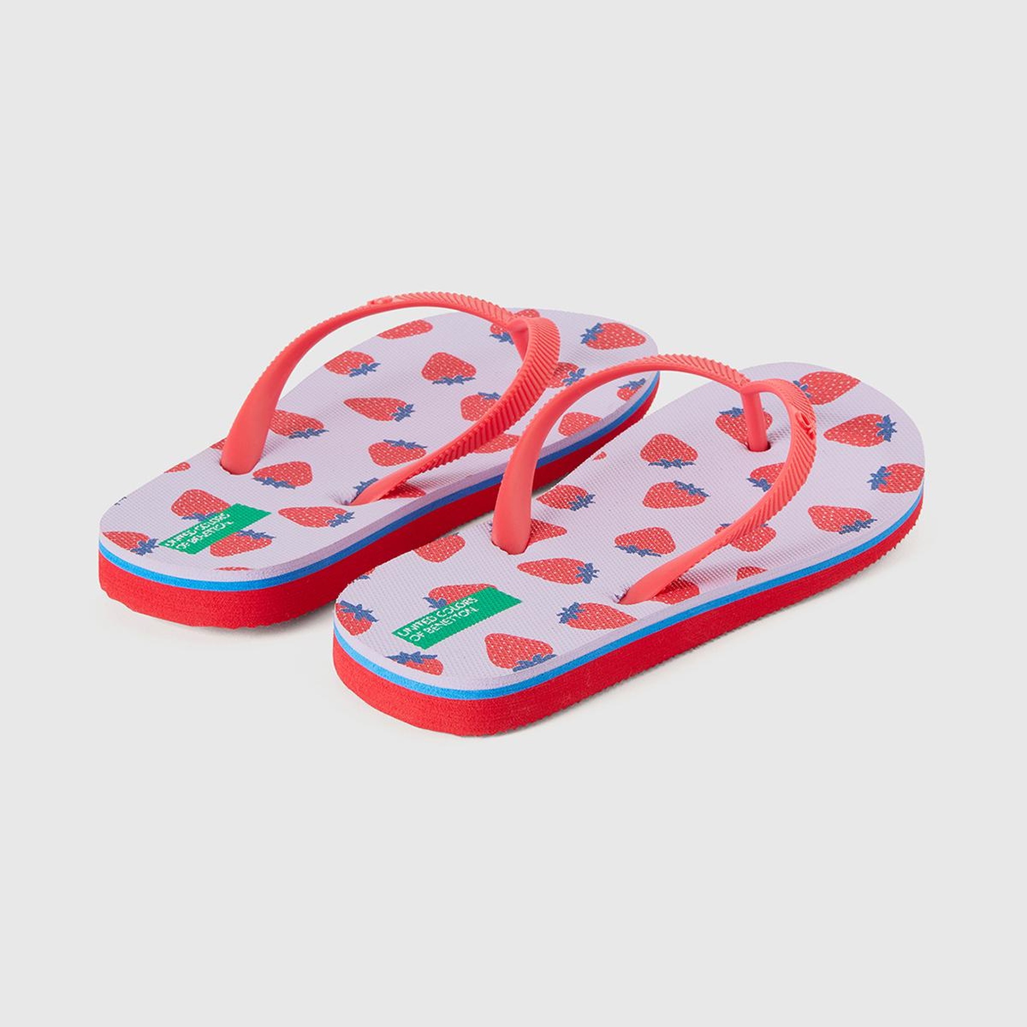 Erkek Çocuk Lila Üstü Logo Baskılı Tamamı Desenli Parmak Arası Terlik