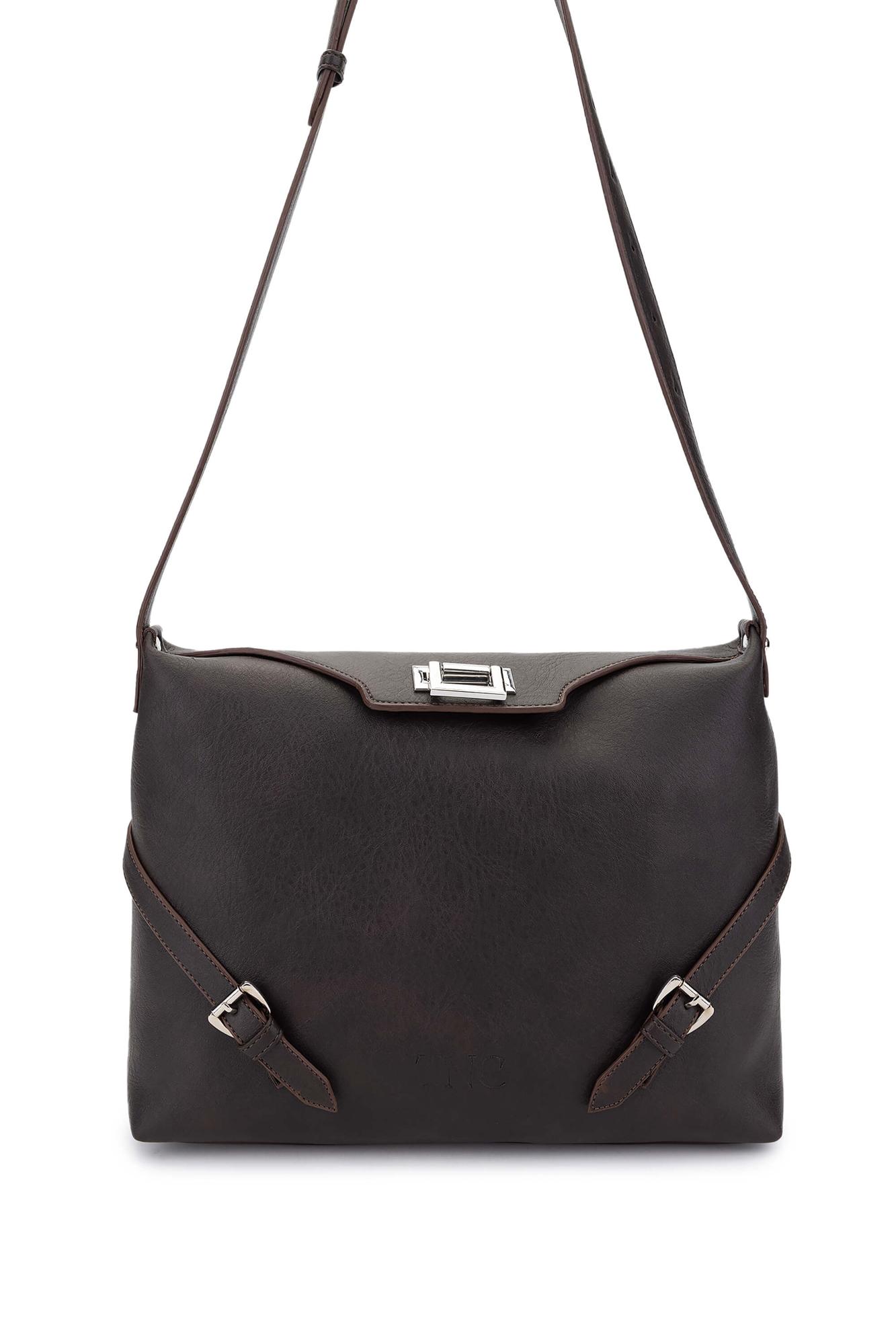  Tamer Tanca Kadın Vegan Kahverengi Omuz Çanta