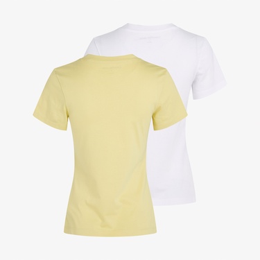  Calvin Klein 2'li Monologo Slim Kadın Renkli T-Shirt