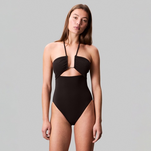  Calvin Klein Plunge Kadın Siyah Mayo