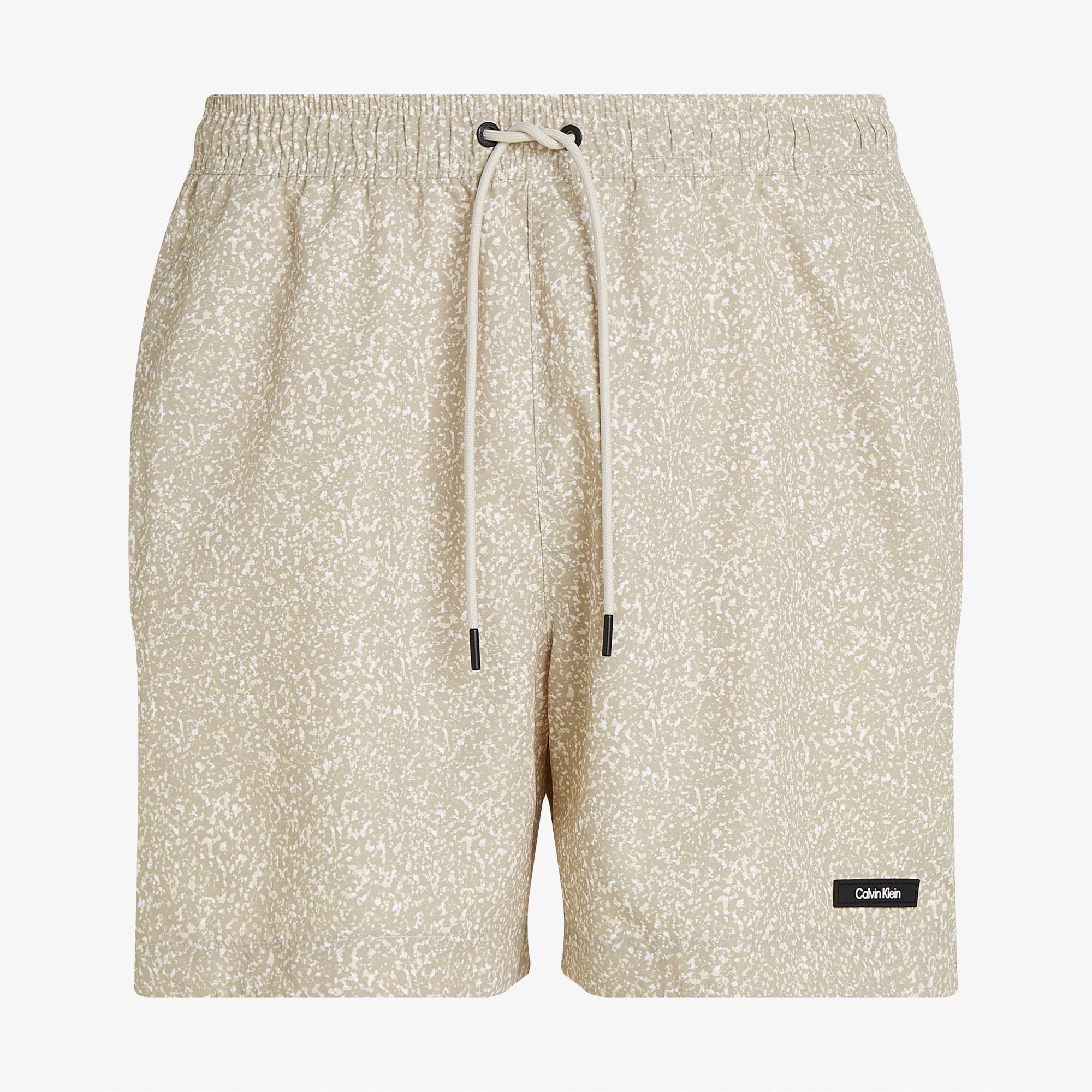 Calvin Klein Medium Drawstring-Print Erkek Bej Deniz Şortu