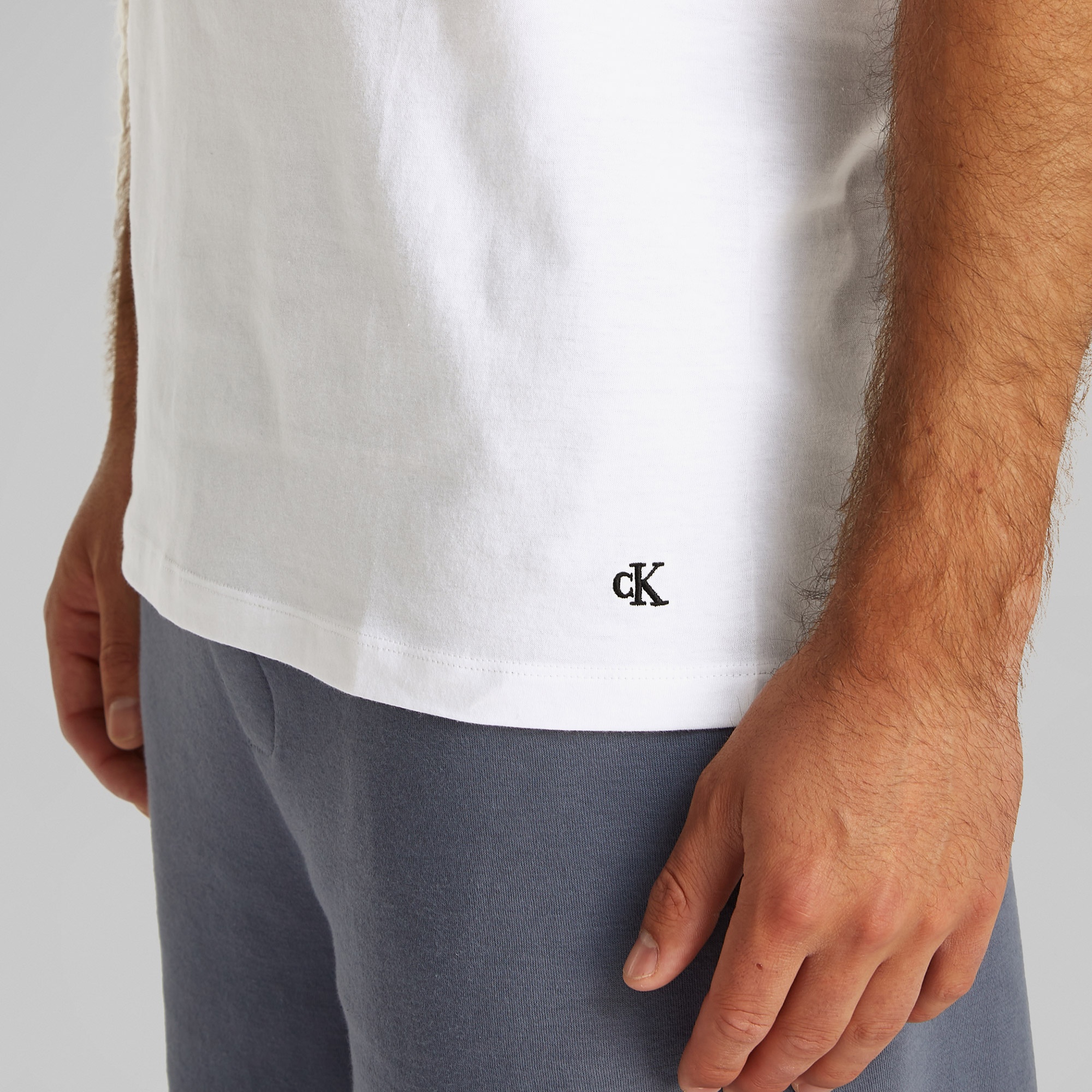 Calvin Klein Crew 3'lü Erkek Beyaz T-Shirt