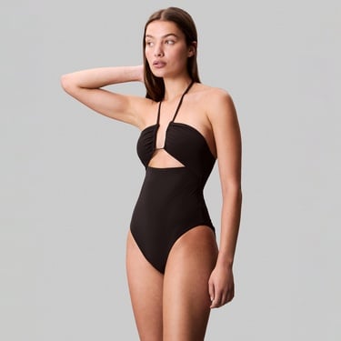  Calvin Klein Plunge Kadın Siyah Mayo
