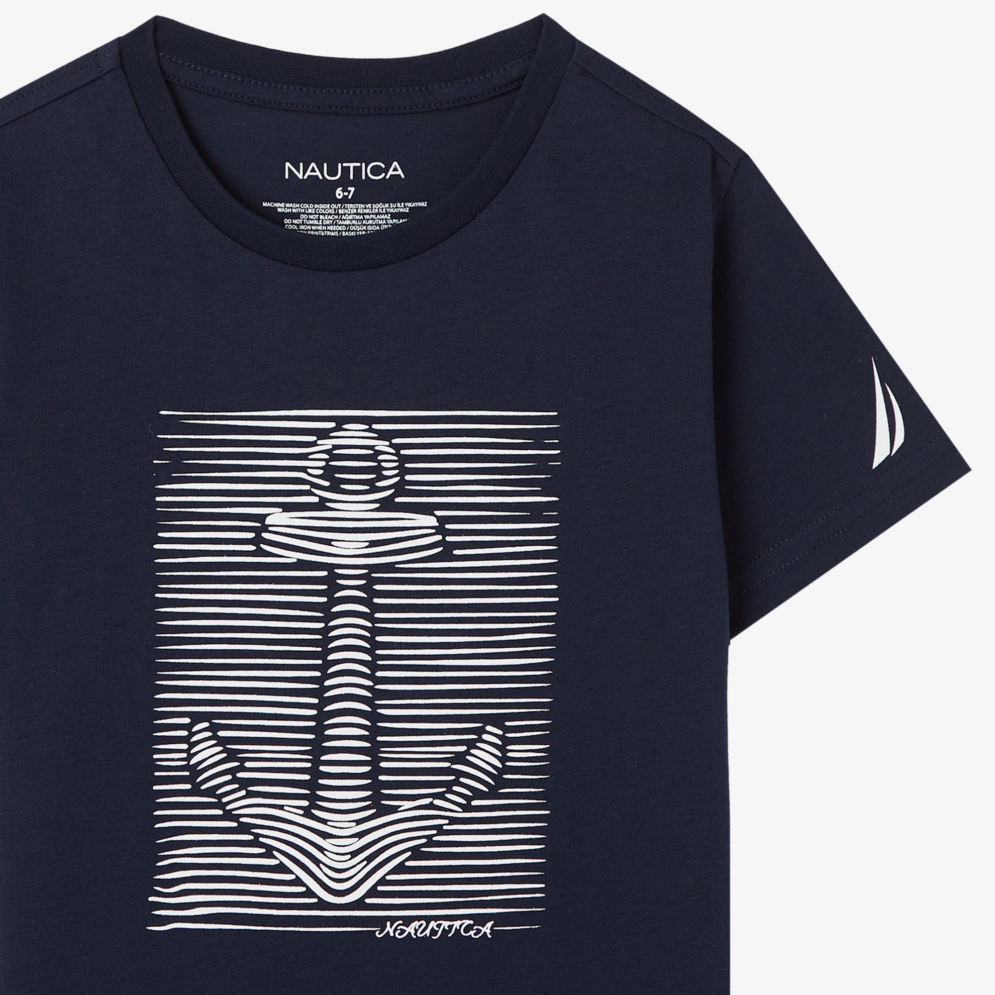 Nautica Erkek Çocuk Lacivert Regular Fit Baskılı T-Shirt