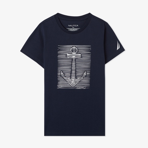  Nautica Erkek Çocuk Lacivert Regular Fit Baskılı T-Shirt