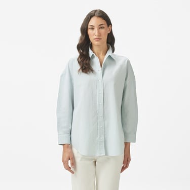  Nautica Kadın Yeşil Regular Fit Çizgili Gömlek