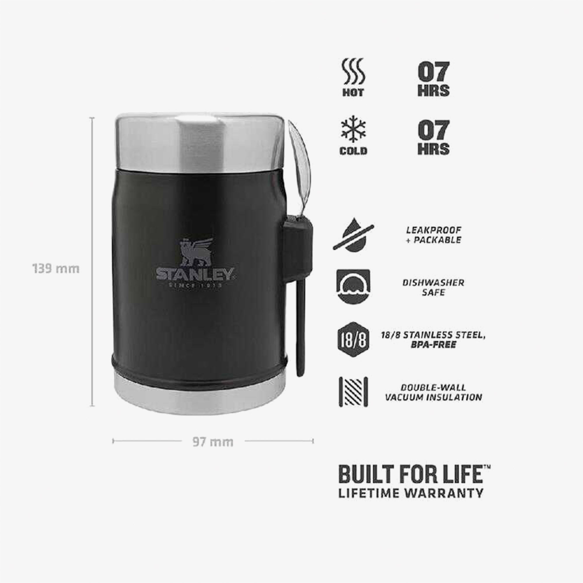 Stanley 1627719Stan 14Oz Classic Vacfj Unisex Siyah Yemek Termosu