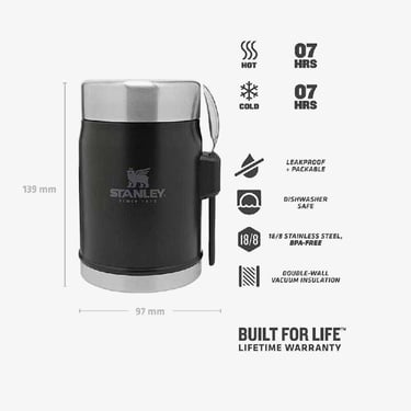  Stanley 1627719Stan 14Oz Classic Vacfj Unisex Siyah Yemek Termosu