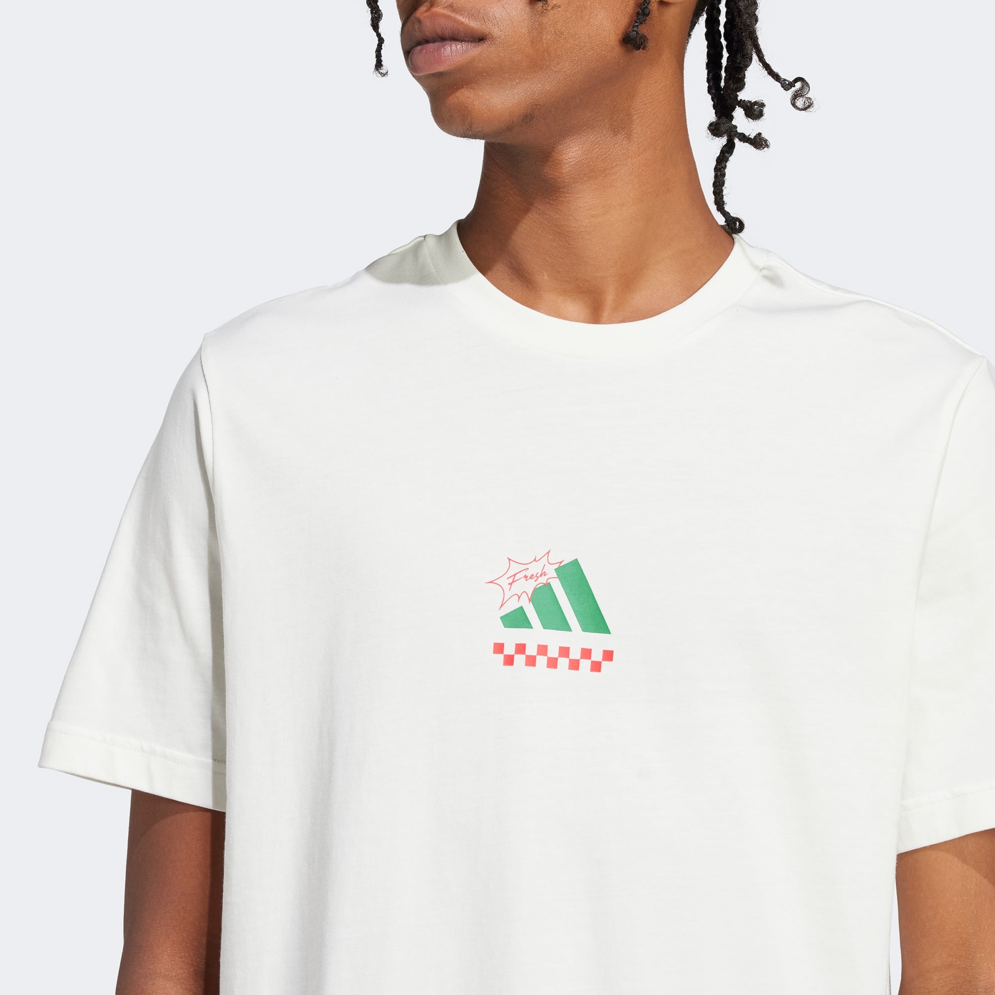 adidas Lounge Pizza Graphic Erkek Beyaz T-Shirt