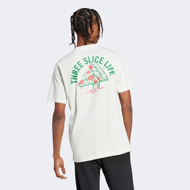  adidas Lounge Pizza Graphic Erkek Beyaz T-Shirt