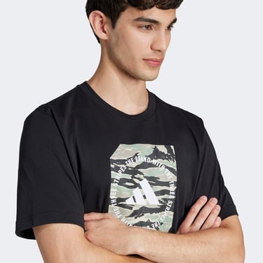  adidas Camo Shape Graphic Erkek Siyah T-Shirt