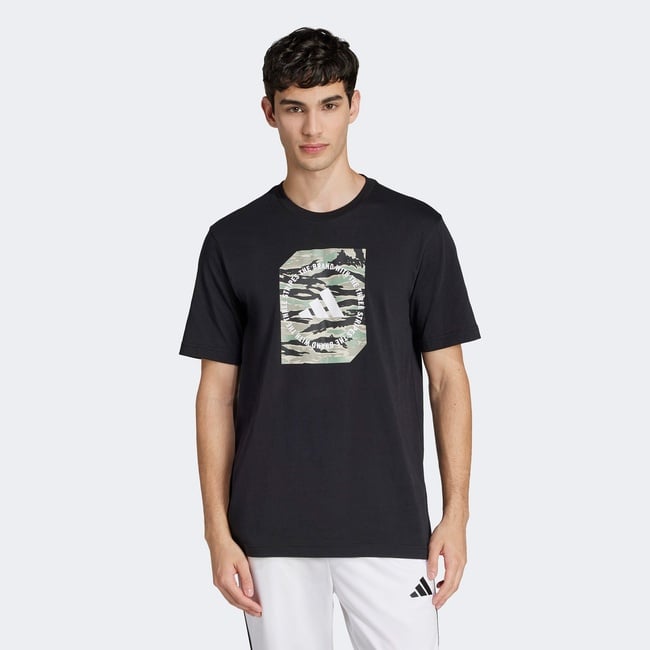  adidas Camo Shape Graphic Erkek Siyah T-Shirt