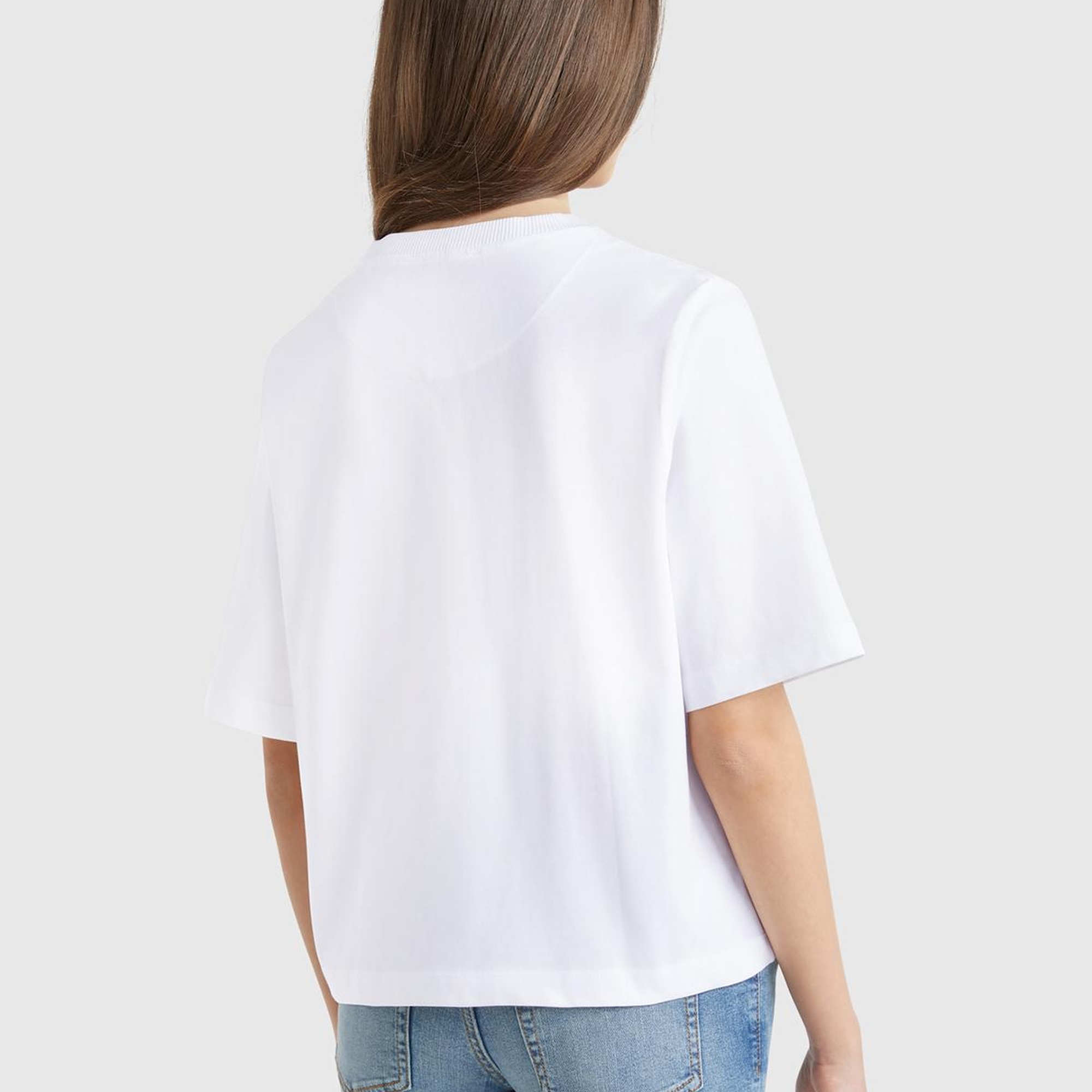 Kadın Beyaz %100 Koton Boxy Fit T-Shirt