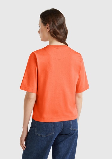  Kadın Turuncu %100 Koton Boxy Fit T-Shirt