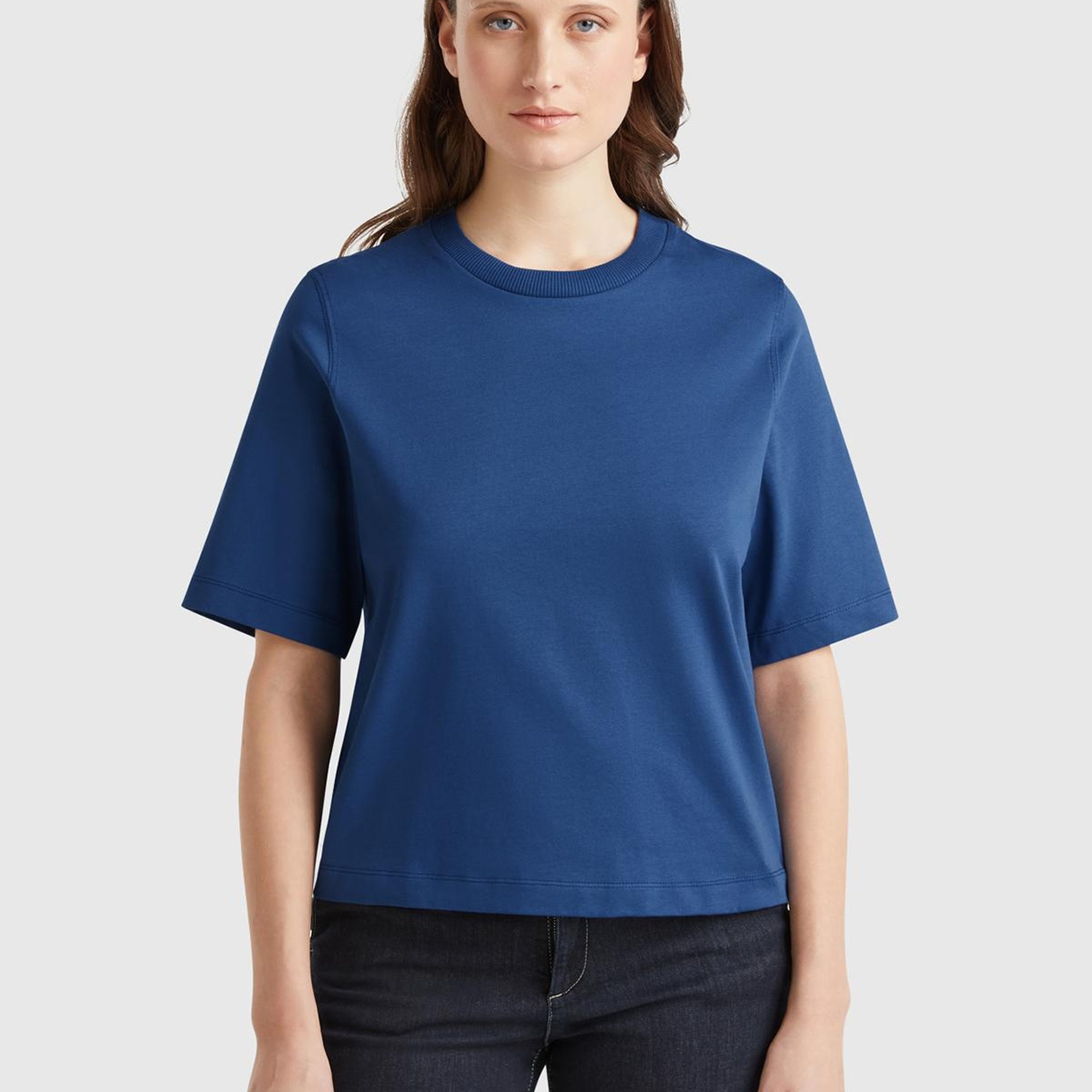 Kadın Denim %100 Koton Boxy Fit T-Shirt