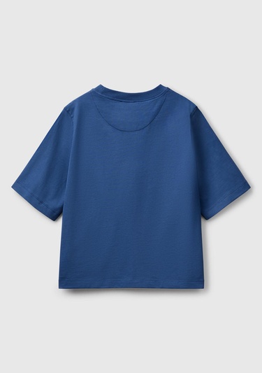  Kadın Denim %100 Koton Boxy Fit T-Shirt