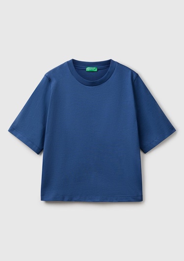  Kadın Denim %100 Koton Boxy Fit T-Shirt