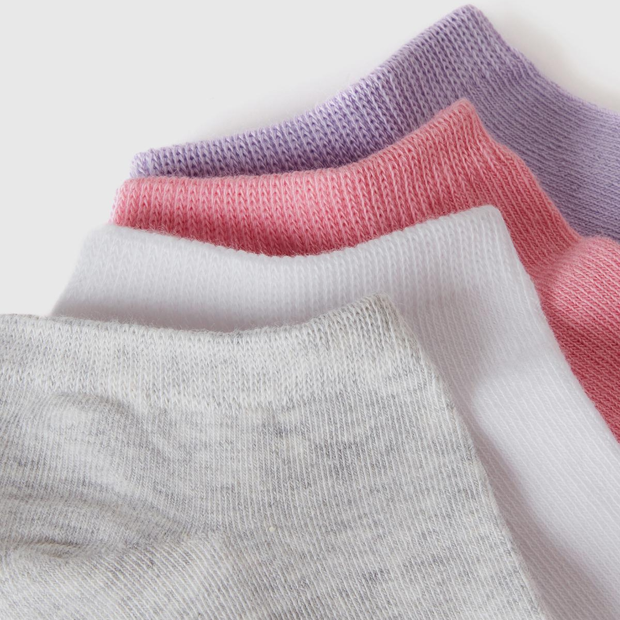 Erkek Çocuk Pembe Mix Logo Baskılı Düz Renkli 4'lü Kısa Soket Çorap Seti