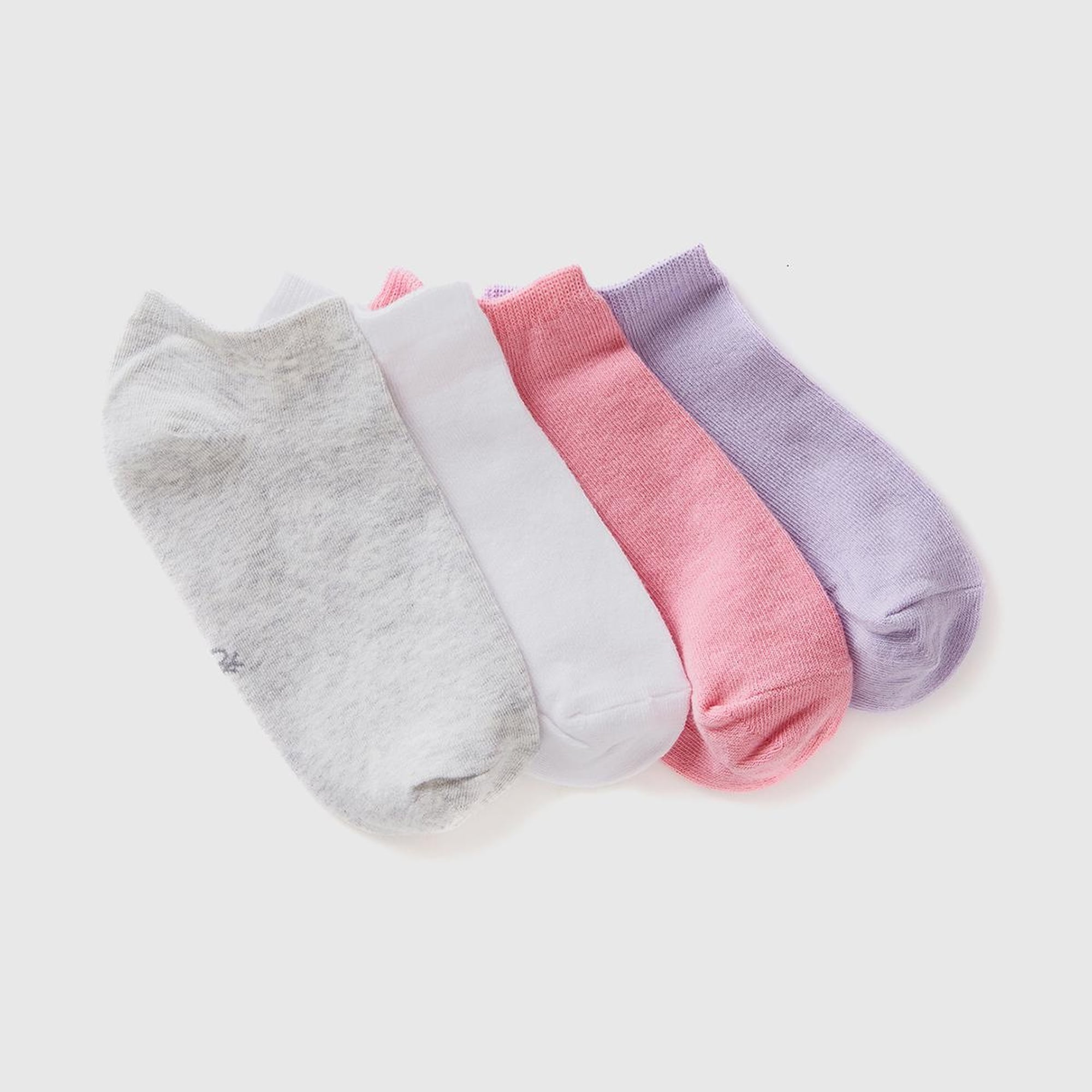 Erkek Çocuk Pembe Mix Logo Baskılı Düz Renkli 4'lü Kısa Soket Çorap Seti