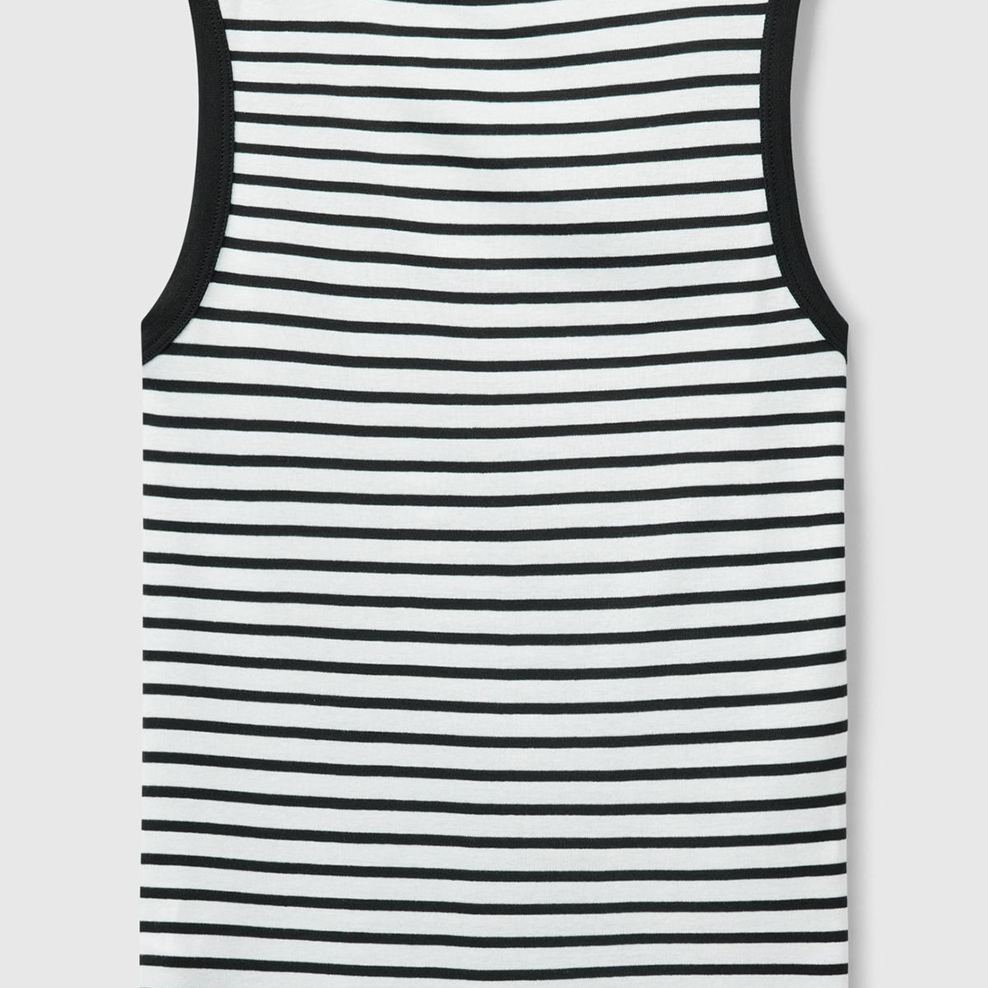 Kadın Beyaz %100 Pamuk Çizgili Logo İşleme Detaylı Regular Fit Atlet