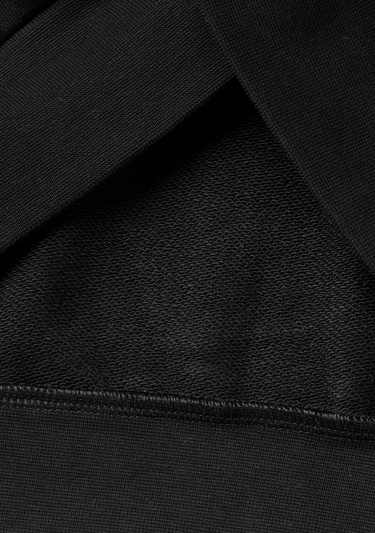  Erkek Siyah %100 Pamuk Dar Kesim Fermuarlı Kapüşonlu Sweatshirt