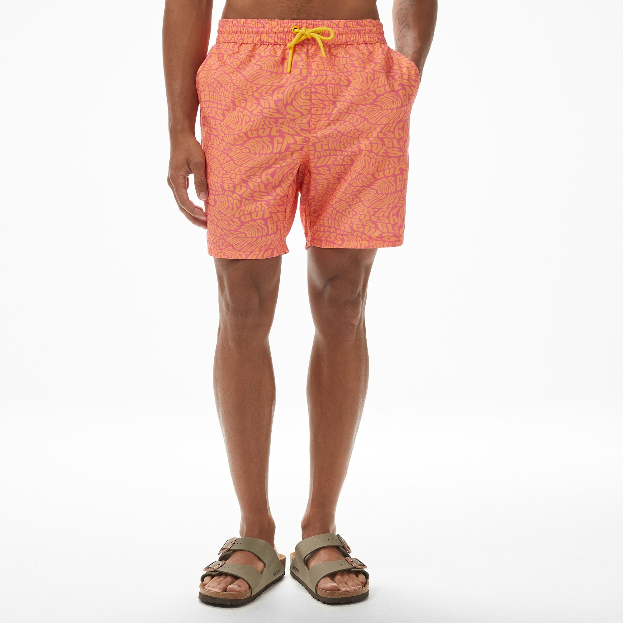Guess Erkek Turuncu Deniz Şortu