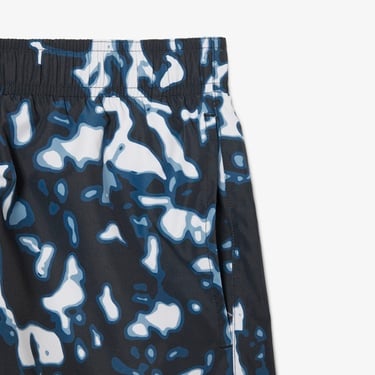  Lacoste Erkek Desenli Lacivert Deniz Şortu