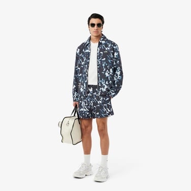  Lacoste Erkek Desenli Lacivert Deniz Şortu