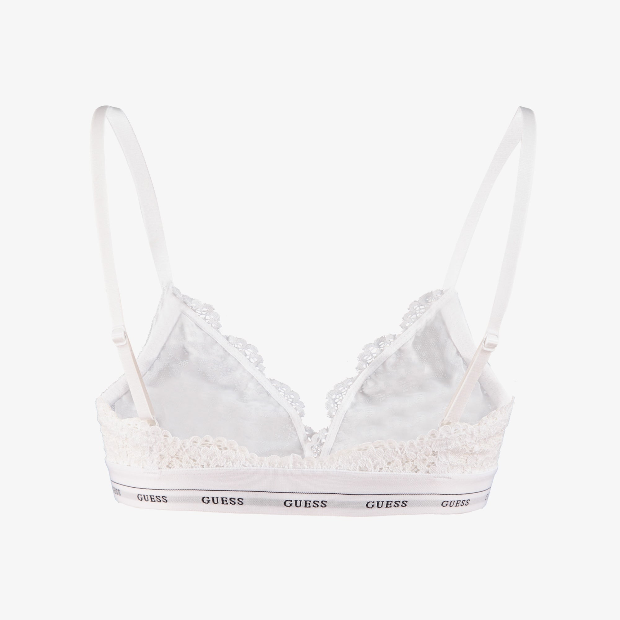 Guess Jane Triangle Flowery Lace Band Solid Kadın Beyaz Sütyen