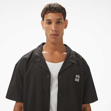  Hugo Chaffle Erkek Siyah Gömlek