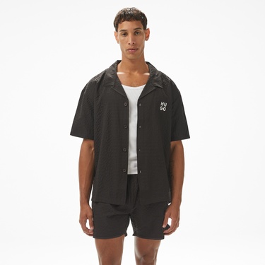  Hugo Chaffle Erkek Siyah Gömlek