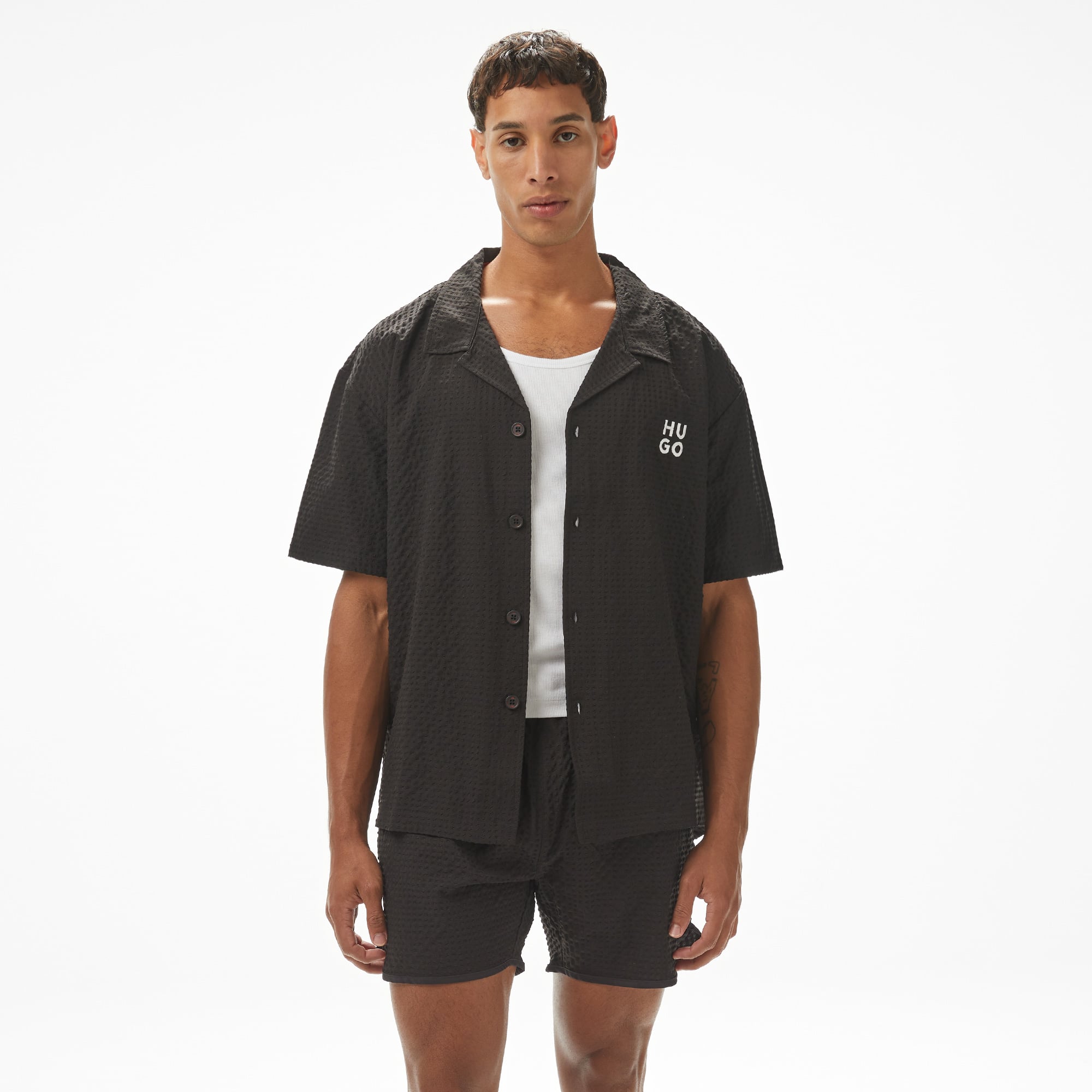  Hugo Chaffle Erkek Siyah Gömlek