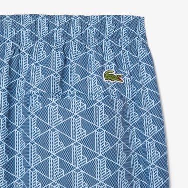  Lacoste Erkek Monogram Mavi Deniz Şortu