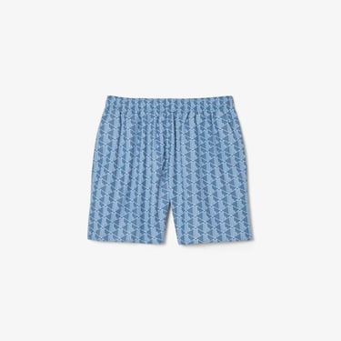  Lacoste Erkek Monogram Mavi Deniz Şortu