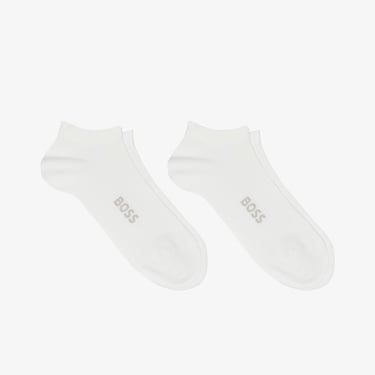  Boss 2'li Logo Bamboo Erkek Beyaz Çorap