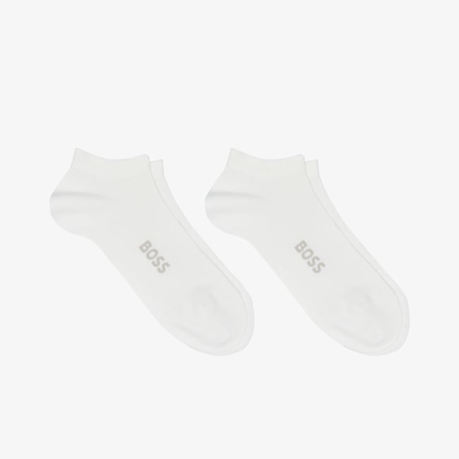  Boss 2'li Logo Bamboo Erkek Beyaz Çorap