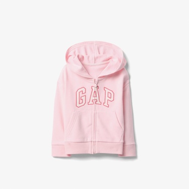  Gap Relaxed Fit Fermuarlı Çocuk Pembe Sweatshirt