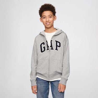  Gap Relaxed Fit Fermuarlı Çocuk Gri Sweatshirt