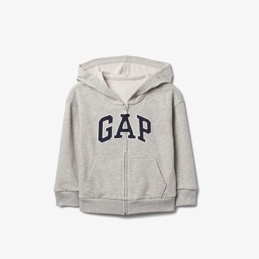  Gap Relaxed Fit Fermuarlı Çocuk Gri Sweatshirt