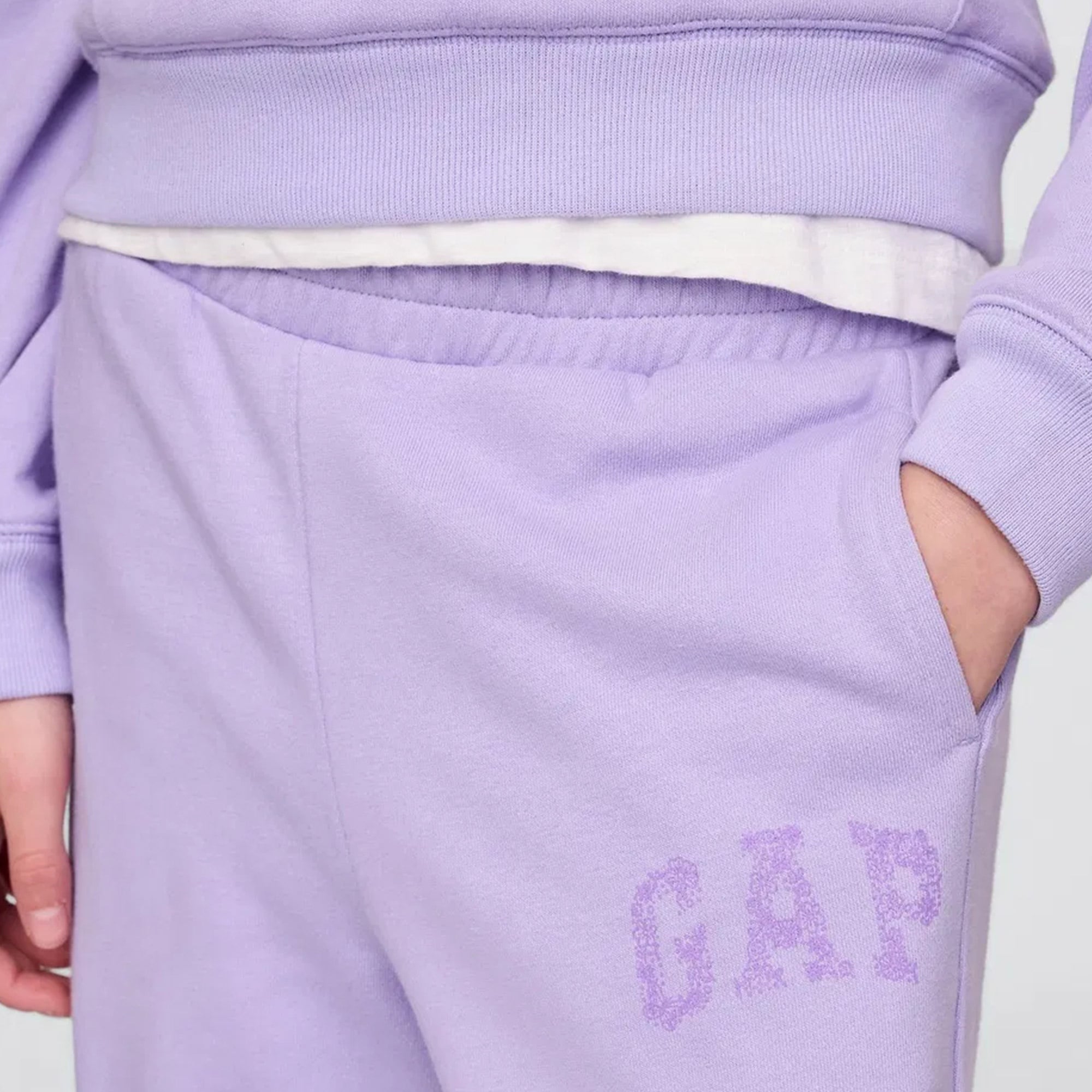 Gap Relaxed Fit Wide Leg Çocuk Mor Eşofman Altı